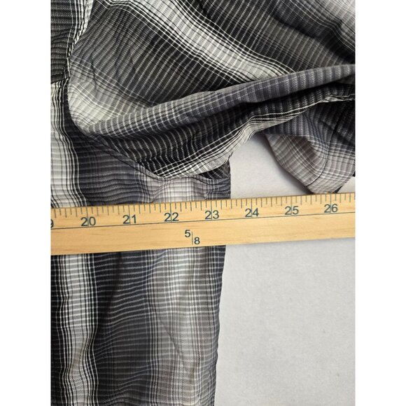 Columbia Mens Large L Omni Shade Button Up Shirt Black Gray Plaid Short Sleeve - Picture 5 of 9